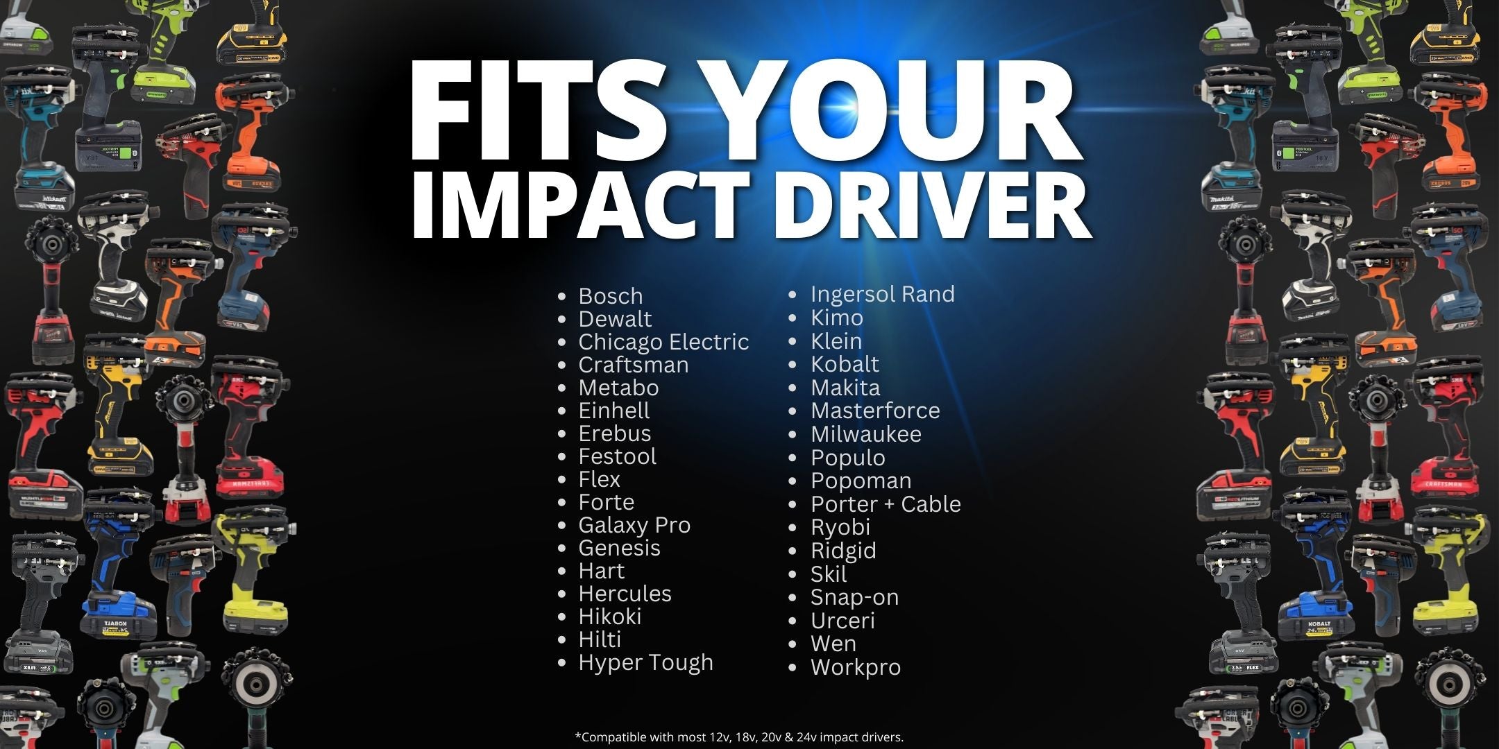 List of impact drivers that Driverback is compatible with