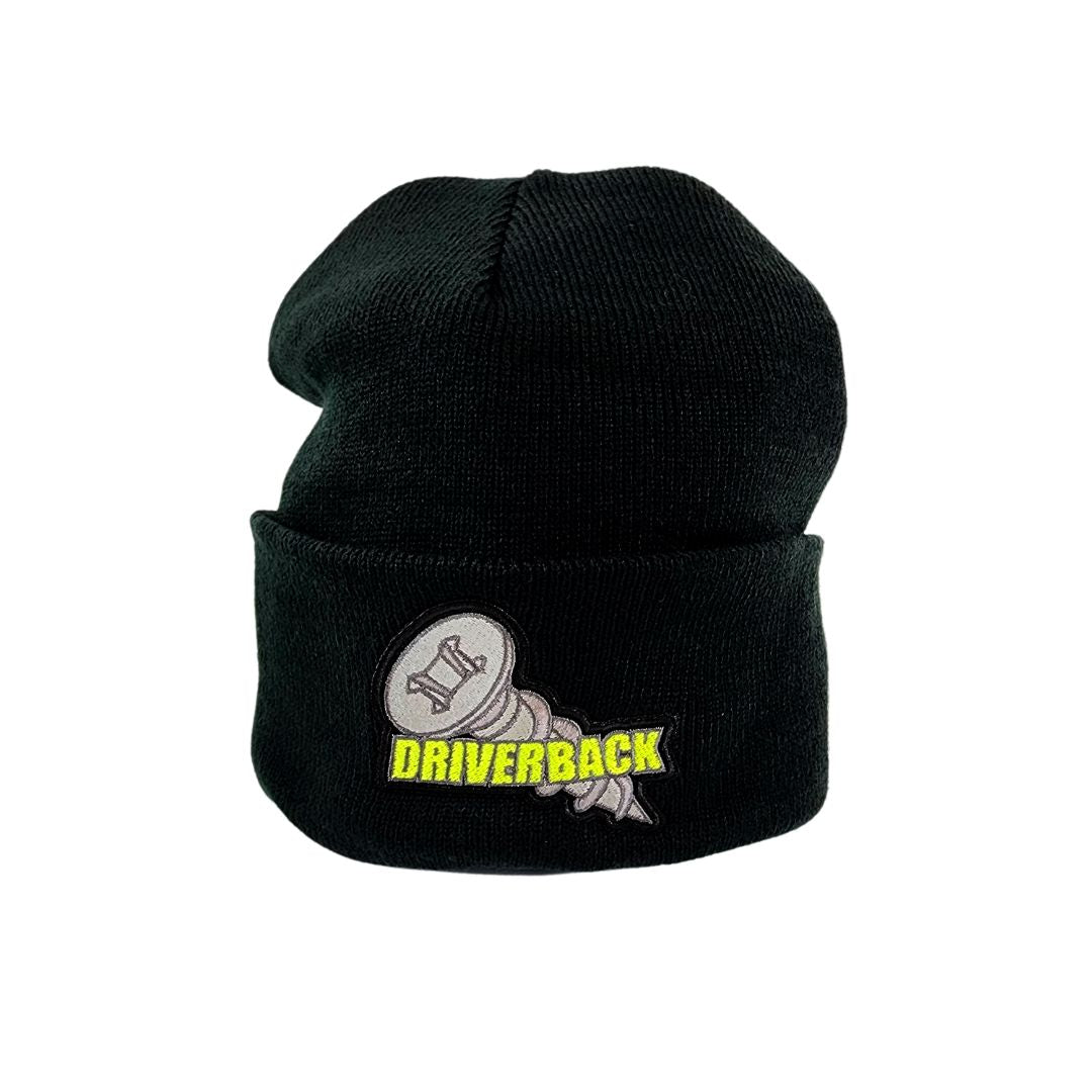 Black Acrylic Beanie With DRIVERBACK Patch